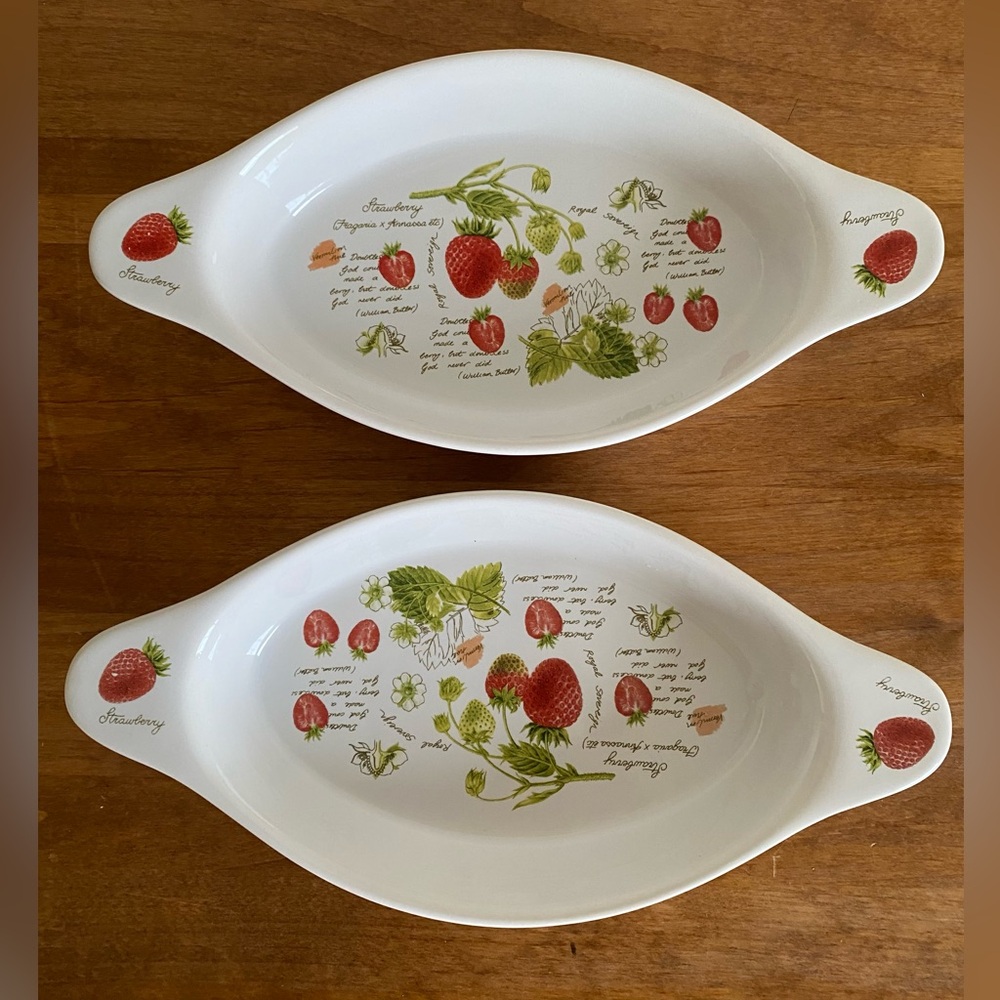 Kent Pottery Fruit Collection Strawberry au gratin dish - set of 2